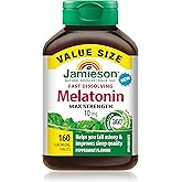 Jamieson Melatonin 10 mg Max Strength, Peppermint Flavour Fast Dissolving Tablets, 160 Count