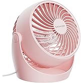 Gaiatop Desk Fan, 5-Inch Portable Electric Table Desktop Air Circulator Fans, Small but Powerful with 3 Speed 360° Adjustable Tilt for Cooling Home Dorm Office Bedroom Bathroom Kitchen, Pink