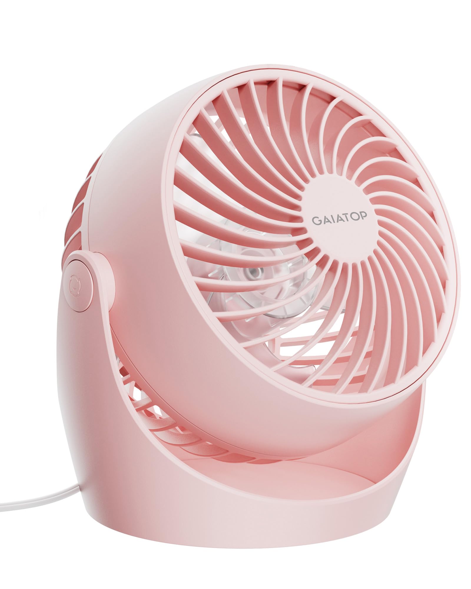 Photo 1 of Gaiatop Desk Fan, 5-Inch Portable Electric Table Desktop Air Circulator Fans, Small but Powerful with 3 Speed 360° Adjustable Tilt for Cooling Home Dorm Office Bedroom Bathroom Kitchen, Pink