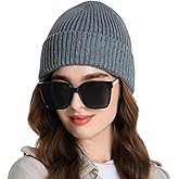 vidsel 50% Wool Thick Beanie Hat for Men Women, Seamless Winter Knit Skull Cap, Cuffed Fisherman Beanie Warm Watch Cap