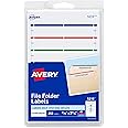 Avery File Folder Labels on 4" x 6" Sheets, Easy Peel, Assorted, Print & Handwrite, 2/3" x 3-7/16", 252 Labels (5215)