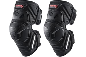 Scoyco Motocycle Knee Shin Pads for Adults - CE Level 1 Adjustable Motocross Knee Guards with TPU Protective & Dynamic Flex Racing Gear