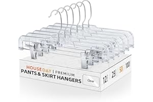 House Day Crystal Skirt/Slack Hangers 14" 50pcs Pants Hanger Slack Bottom Hangers with Clips