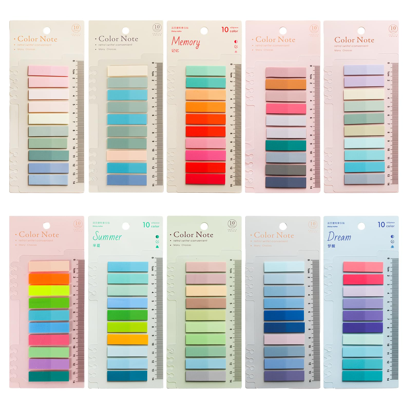 Pack of 2000 Sticky Notes, Sticky Notes Book Tabs Pastel Transparent Sticky Notes Small Index Tabs Sticky Markers Page Marker Pastel Notes Books Accessories