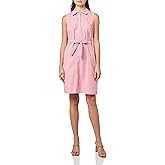 Tommy Hilfiger Womens Sleeveless Collared Button Front Tie Waist Mini Shirt Dress