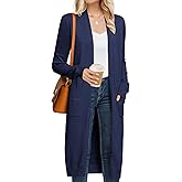 GRACE KARIN Women's 2026 Trendy Long Cardigans Sweater Lightweight Open Front Long Sleeve Maxi Duster Coats with Pockets