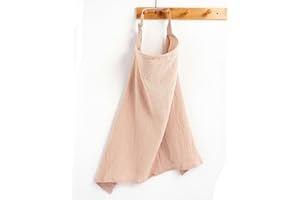 DHinkyoung Muslin Nursing Cover for Breastfeeding Upgraded Breastfeeding Cover with Rigid Hoop, 100% Cotton (Khaki Color)