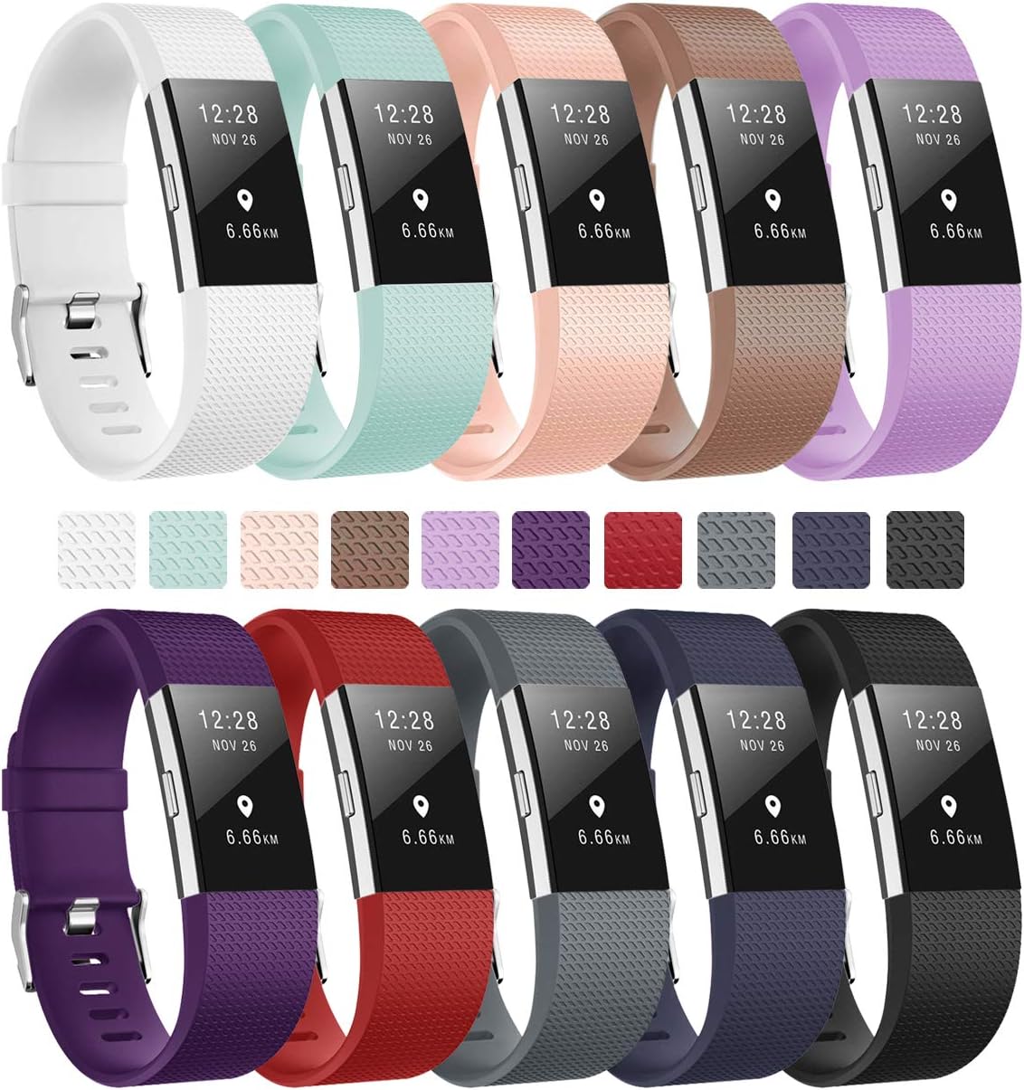 Fundro Armband Für Fitbit Charge 2, Weiches Verstellbare Silikon Sports