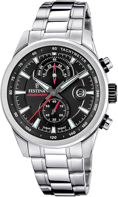 Reloj Hombre Analógico de Acero Inoxidable 316l Plateado F20694/6