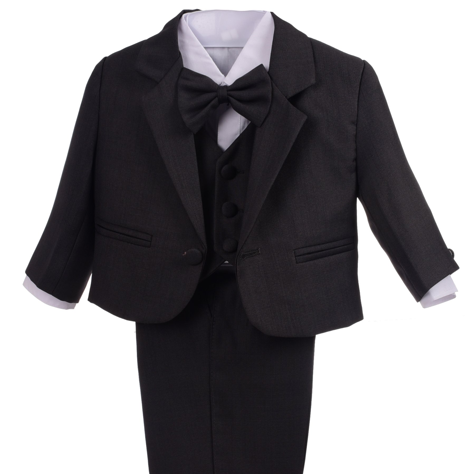 Lito Angels Baby Boys Formal Suits Wedding Page Boy Suits Birthday Outfit 5 Pcs Set, Age 3 Months, Grey