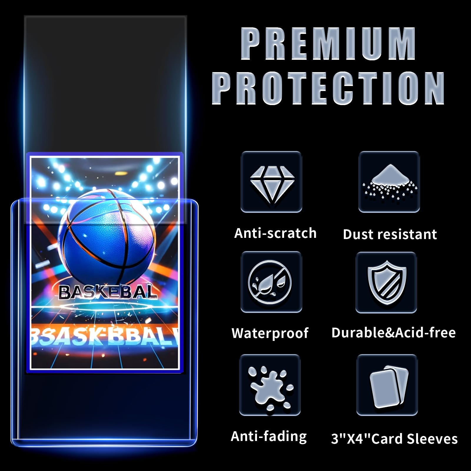 200 Card Sleeves Toploads for Cards,3