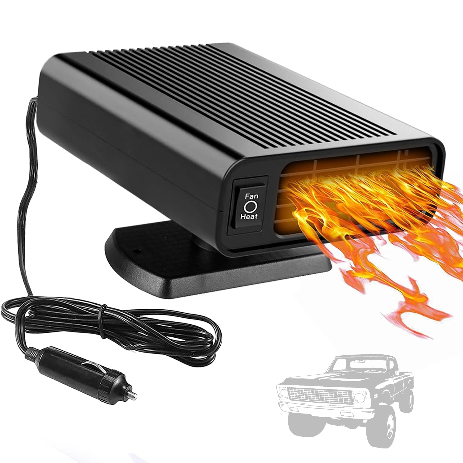 Photo 1 of 12V 150W Car Heater, Portable Car Heater Plug into Cigarette Lighter, 2 in 1 Fast Heating Defrost Defogger, Windscreen Defogger Window Defroster for Car