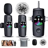 LID LIRDDY Wireless Lavalier Microphone for iPhone 3-in-1 Mini Mic with 20H Battery & 80ft Range - DSP Noise Cancellation, Smart Modes for Content Creators Live Streaming