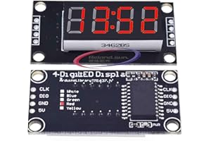 RELAND SUN 4-Digit LED 0.36" 7 Segments Display Tube Decimal TM1637 Module Size 30x14mm 0.36 inch for Arduino Red/Blue/Green/White/Yellow (Red)