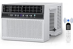 Joy Pebble Window Air Conditioner, 12000 BTU Window Room Air Conditioner for Room Cools Up 550sq.ft,Window AC Unit with Cooling, Dehumidifier and 3 Fan speeds, 24-hour timer & ECO mode