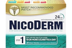 Nicoderm Step 1-21 miligram Clear Patches, 21 Count