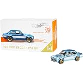 Hot Wheels id Vehicle &rsquo;70 Ford Escort RS1600 with Embedded NFC Chip, Uniquely Identifiable, 1:64 Scale, for Kids Ages 8 Years and Older