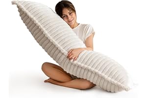 HIGOGOGO Memory Foam Body Pillow, Thickened Large Long Bed Pillow for Adults, Full Body Pillow with Removable Pillow Cover(20x54 Inch)