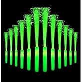 NUDALA 12 Pack Green Glow Sticks Light Up Fiber Optic Stick Glow Wands Bulk with 3 Flashing Models for Christmas Saint Patrick's Day Easter Party Favors