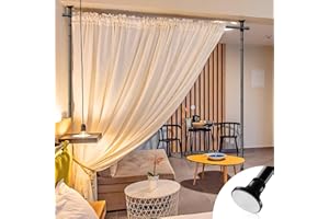 WEFAITH Room Divider Curtain Rod - No Drilling Partition Room Dividers Wall,28-96inch(W) 4-9ft(H),Heavy Duty Metal Tension Curtain Stand for Studio Apartment Room Separation,Portable Room Separator,Black