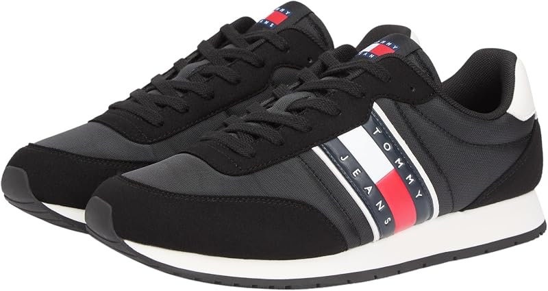 Runner Sneaker Hombre Classic Runner con Cordones, Negro (Black), 44