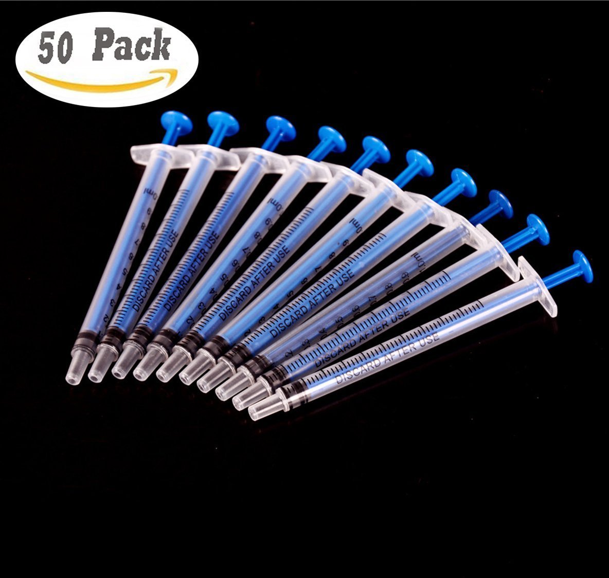 50 Pack 1ml 1cc Syringes, Buytra Plastic Syringe with Luer Slip Tip, No Needle, Non Sterile