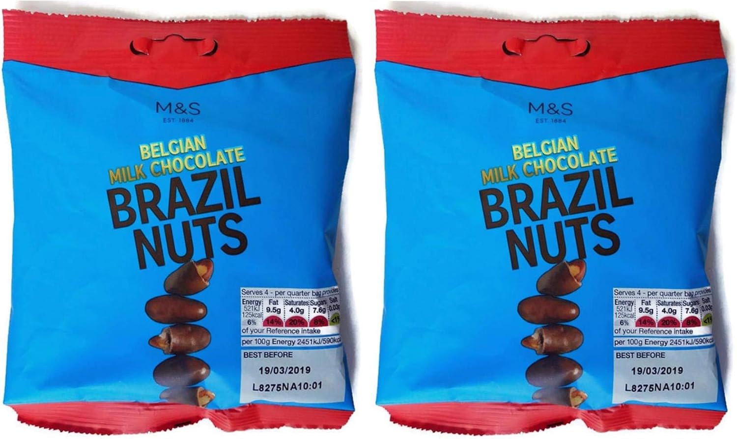 Marks and Spencer Belgian Milk Chocolate Covered Brazil Nuts 2 x 85g