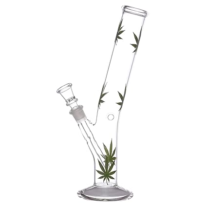 Metier Moksha Bongs 10 Inch Tall Clear Bend Glass Water Bong With Leaf Print (26 Cm, Clear)