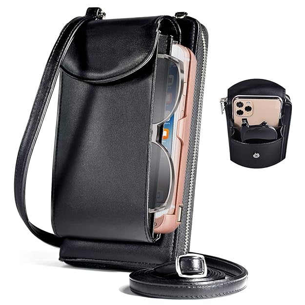 Buy Crossbody Cell Phone Purses for Women with 2 Straps, Leather rfid