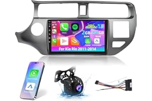 NHOPEEW [2+64G] Car Stereo for Kia Rio 2011-2014 - 9 inch HD Touchscreen Android 13 Radio - Wireless Carplay and Android Auto, WiFi, GPS, Mirror Link, EQ Audio, FM/RDS Radio, SWC + AHD Backup Camera
