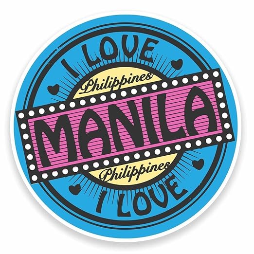 2 x 20cm/200mm Manila Philippines Flag Map Vinyl SELF