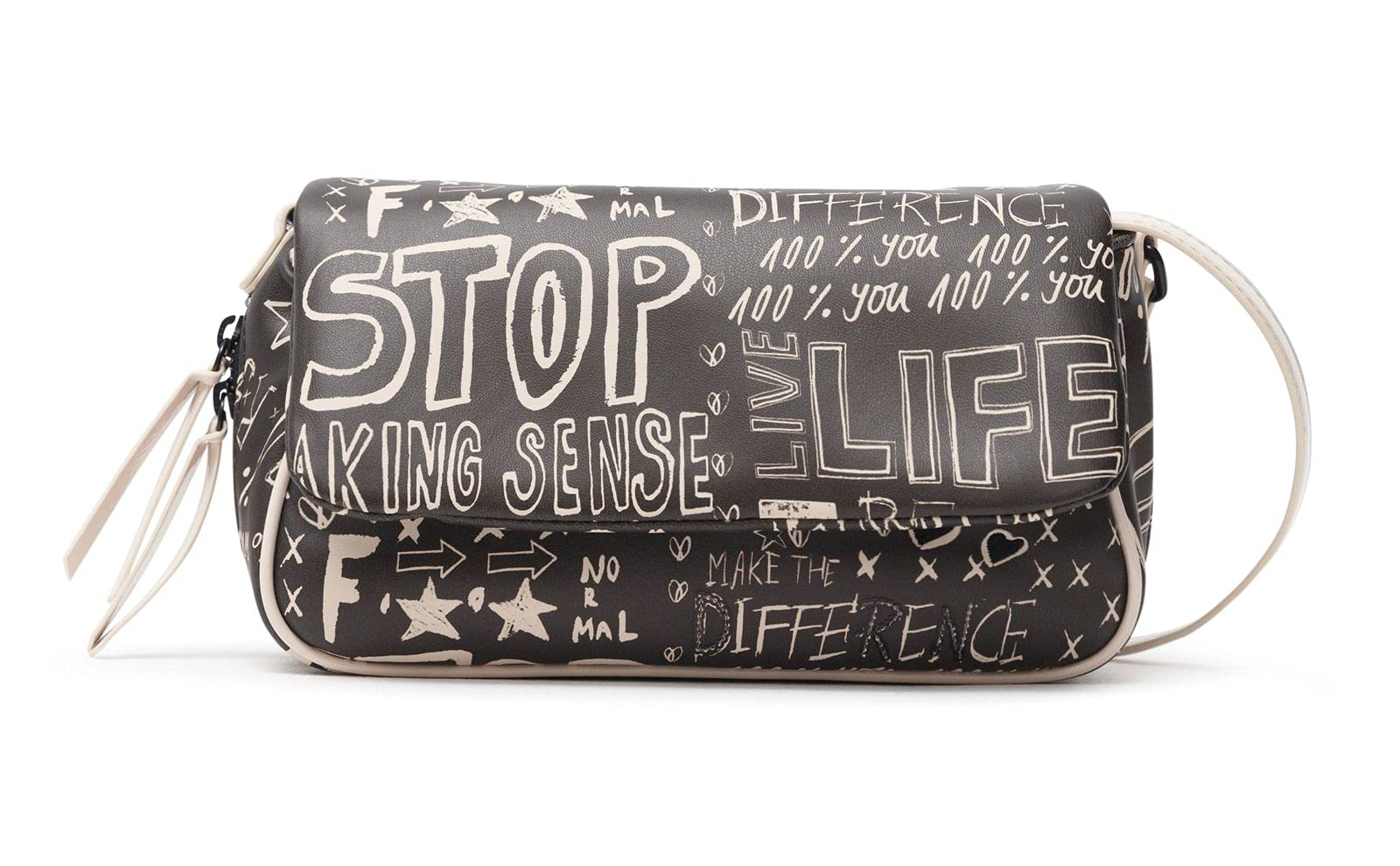 Desigual Women's PU Across Body Bag, Black, U