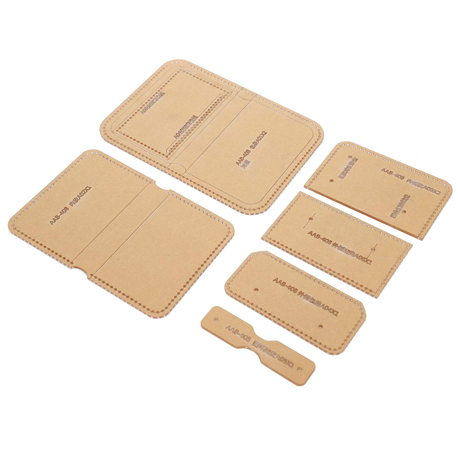Bag Templates For Sewing, 6 Pack Acrylic Quilting Templates Handbag Pattern Quilting Clear Stencils Mold for DIY Leather Hand Wallet Sewing Craft Tool