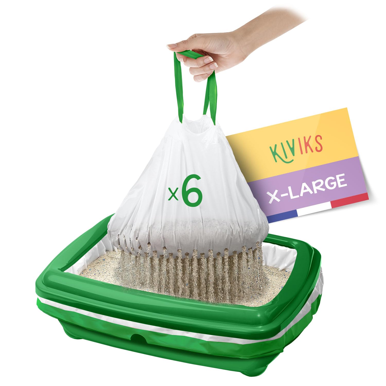 KIVIKS Pack of 6 Anti-Waste Filter Litter Bags (X-Large)