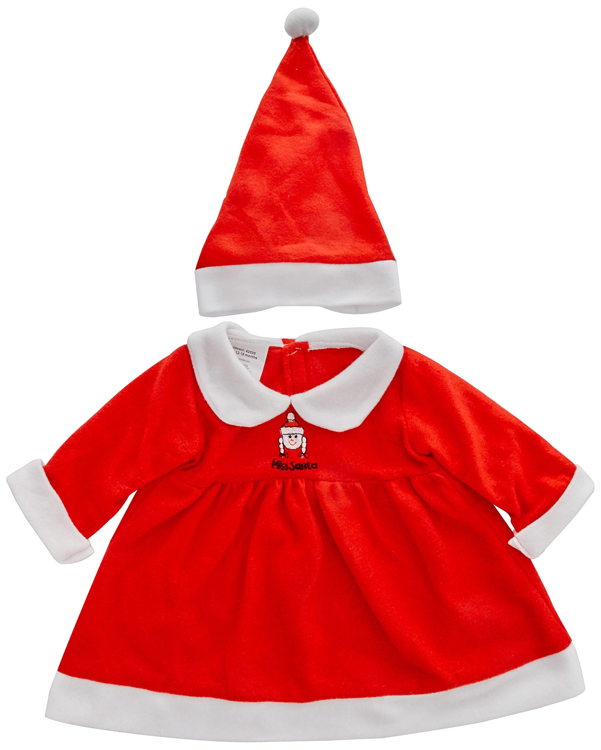 GUIRMA Costume Santa Claus, Baby Girl, Red, 12-18 Months