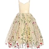 IBTOM CASTLE Flower Girls Dress Spaghetti Strap Long A Line Formal Wedding Pageant Princess Birthday Party Dance Gown