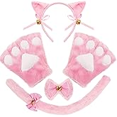 Spooktacular Creations 5 Pc Kitty Cat Halloween Costume Accessory Set with Headband for Aldult Kids for Dress Up Party