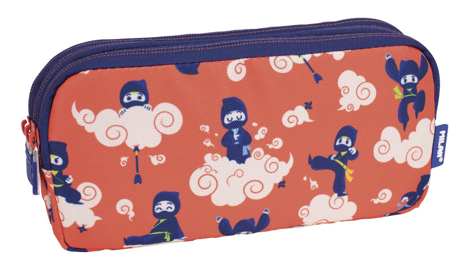 MILAN® Ninjutsu Special Series 3 Zip Pencil Case, Red