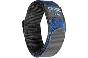 IVAPPON Hook Loop Sport Watch Strap 18mm 20mm 22mm Nylon Straps Black Blue Fastening Watchband