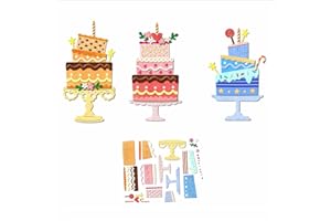 XMZZMX Birthday Party Cake Metal Cutting Dies for Card Making, Paper Embossing Die Cuts Kit Templates, Storage Pockets Supplies, Photo Frame Album DIY Scrapbooking Stencils Sets