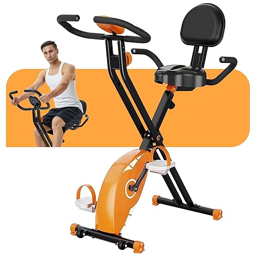 Folding Exercise Bike, Foldable Fitness Stationary Bike Machine