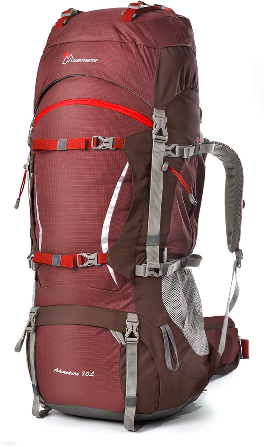 Amazon マウンテントップ Mountaintop バックパック 70l 大型 登山 リュック 大容量ザック 長期旅行 ハイキング キャンプ用 リュックサック アウトドアバッグ 防災 軽量 防水 レインカバー付き マウンテントップ Mountaintop 登山リュック ザック