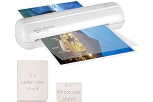 SINCHI 9-Inch Thermal Laminator, 3–5 Mil, 3-Min Warm-Up, Compact Lamination Machine with 10 Pouches, Jam Release Lever, Auto 