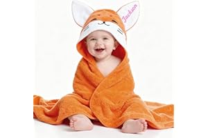 Spricoz Custom Hooded Baby Towels with Name, Personalized Bunny Easter Gifts for Toddlers, Custom Baby Bath Towels for Newbor