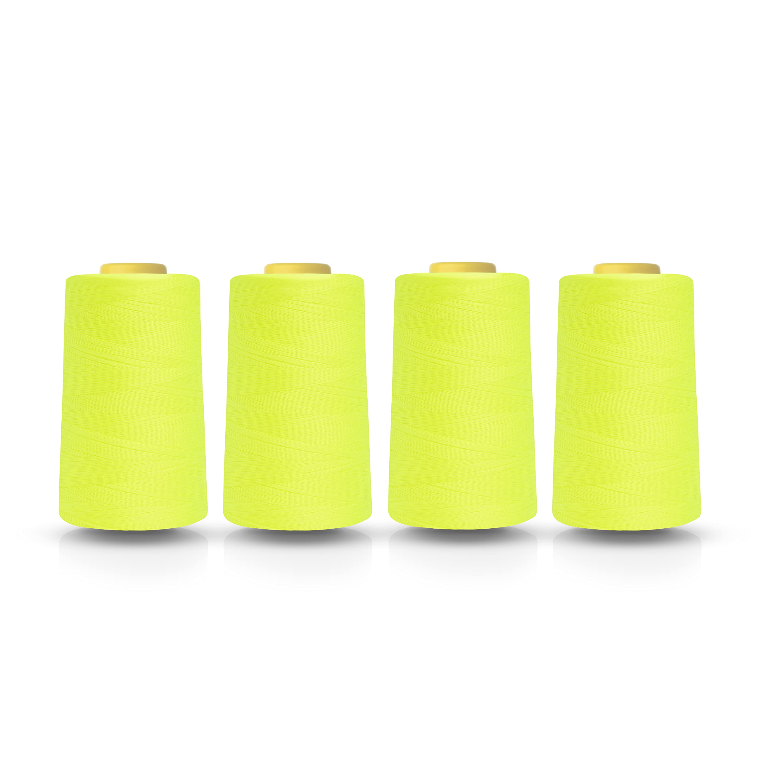 Realm Overlocking Sewing Machine Polyester Thread x Four 5000 Yards Cones White Black Natural Navy Red Grey (High Vis Yellow)