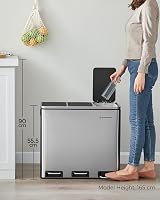 SONGMICS 3 x 18 L Kitchen Bin Recycling System with Soft-Close Lids view 8