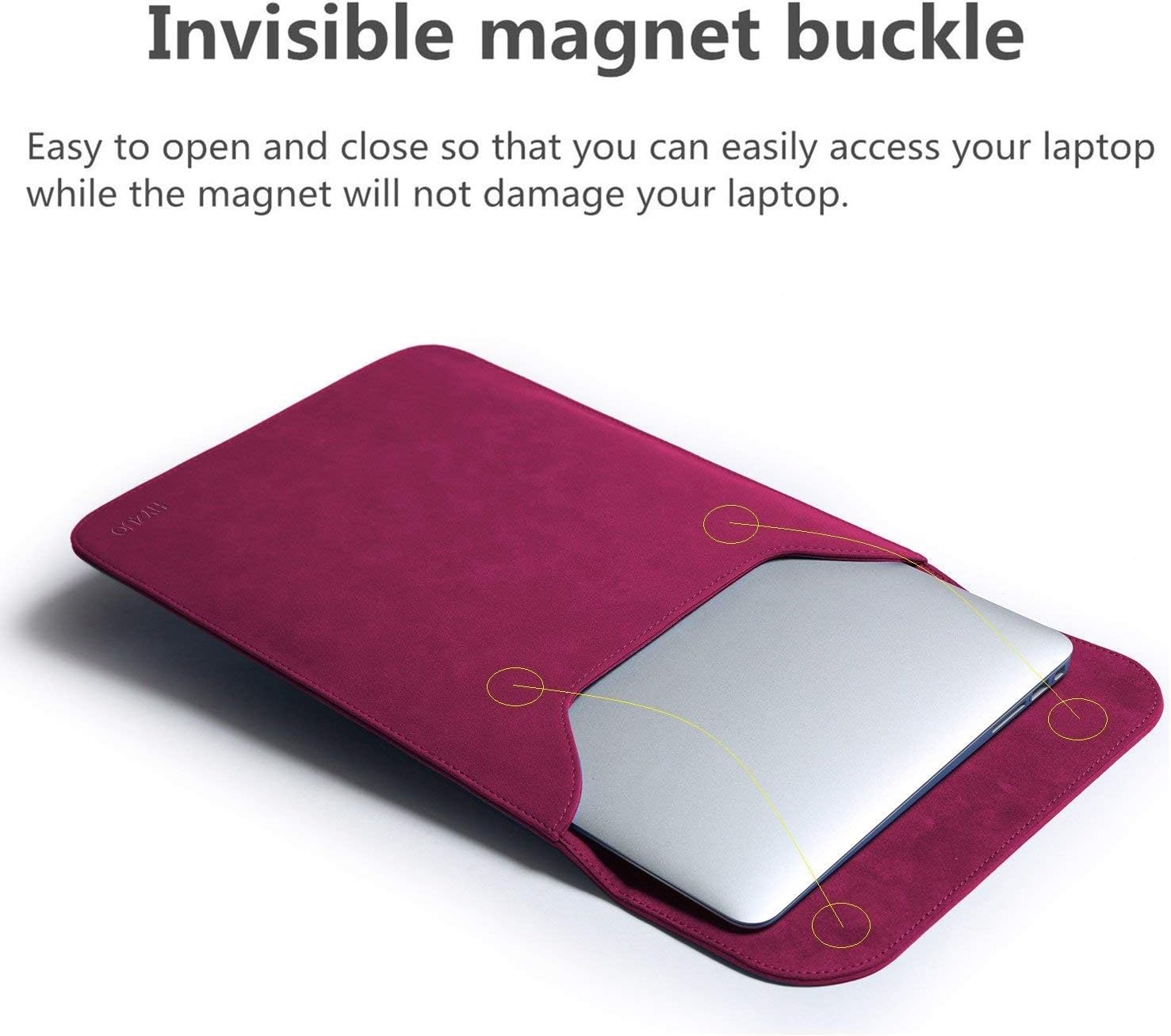 HYZUO 13.3-14 Inch Laptop Sleeve Case for MacBook Pro 14 M5/M4/M3/M2/M1 Pro/Max A3426 A3427 2026-2021, 13.3" MacBook Air/Pro - Image 4