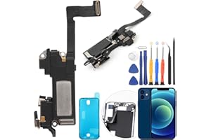 YWLRONG Earpiece Speaker for iPhone 12 Ear Speaker Replacement for iPhone 12 Pro Speaker Replacement Light Proximity Sensor Flex Cable Earphone Speaker Assembly with Repair Tools