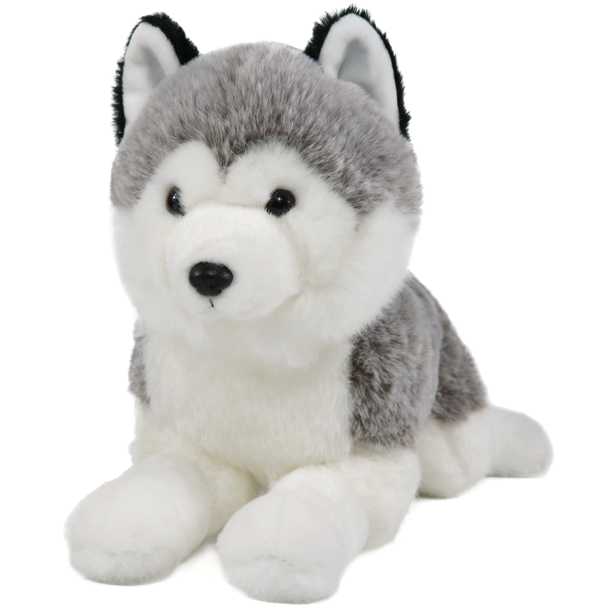 ICE KING BEAR Lifelike Siberian Husky Stuffed Animal Plush Soft Toy 13 Inches (Lying)