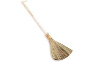 TTS For Home - Vietnamese Natural Whisk Broom - Straw Soft Broom - Long Handle Broomstick for Cleaning, Decoration, Wedding with 45.28 inch Length